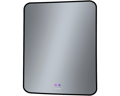 Зеркало Grossman Elegans-норма Black 70 1770802 с подсветкой Черное с сенсорным выключателем и подогревом