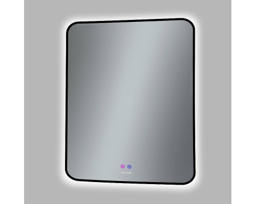 Зеркало Grossman Elegans-норма Black 70 1770802 с подсветкой Черное с сенсорным выключателем и подогревом