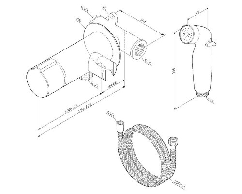 Гигиенический душ со смесителем AM.PM X-Joy TouchReel F0H85A500 Хром