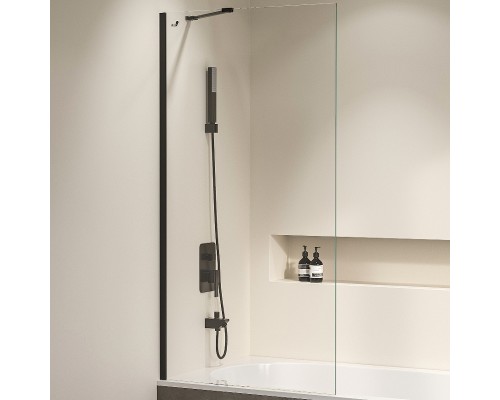 Шторка на ванну RGW Screens SC-151B 90х150 351115109-14 профиль Черный стекло прозрачное