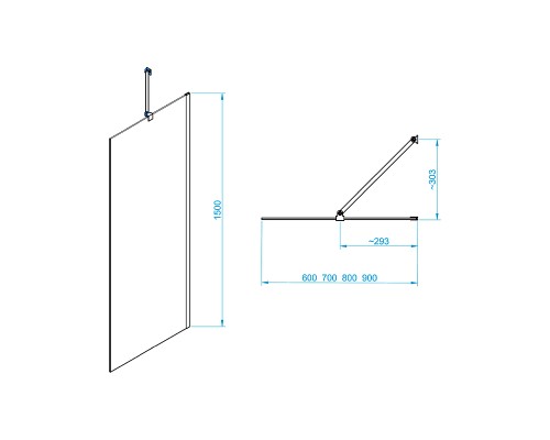 Шторка на ванну RGW Screens SC-151B 90х150 351115109-14 профиль Черный стекло прозрачное