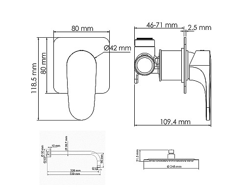 Душевая система WasserKRAFT Spree A1451.097.121 Никель