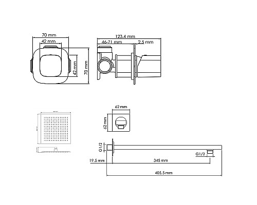 Душевая система WasserKRAFT Naab A8651.090.118 Хром