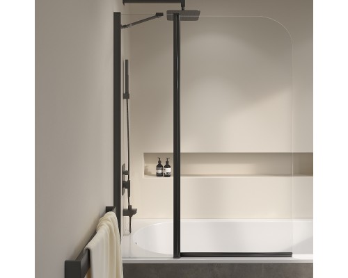 Шторка на ванну RGW Screens SC-011B 110х140 351101111-14 профиль Черный стекло прозрачное