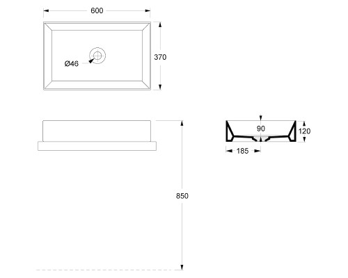 Раковина-чаша Alice Spy 60 34250101 Белая глянцевая