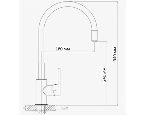 Смеситель для кухни D-Lin D155318-2 Хром Серый