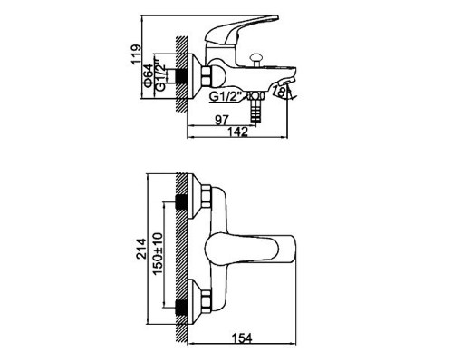 Смеситель для ванны D-Lin D130629 Хром