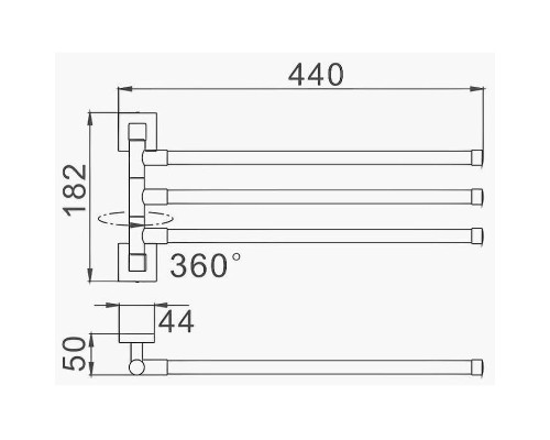 Полотенцедержатель D-Lin D254222 поворотный Черный матовый