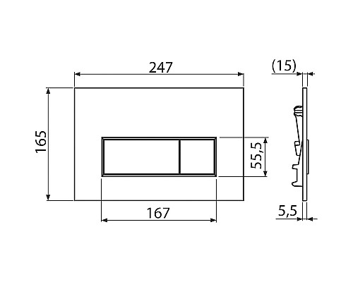 Клавиша смыва Alcaplast M57-N-M Никель матовый