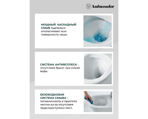 Унитаз Ambassador Ritz 233K19004RS подвесной с сиденьем Микролифт