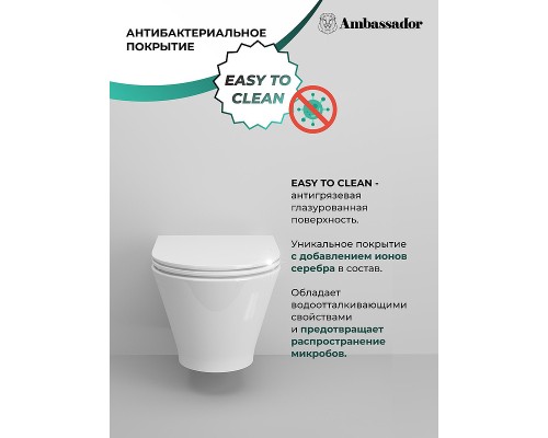 Унитаз Ambassador Elysium 183K19002RS подвесной с сиденьем Микролифт