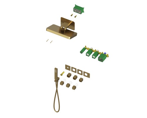 Душевая система Timo Petruma SX-5249/17SM с термостатом Золото матовое