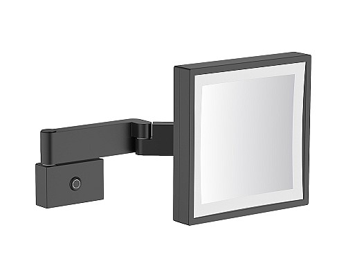 Косметическое зеркало Timo Selene 14076/03 с подсветкой Черное матовое