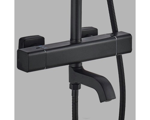 Душевая система ALMAes GaLaxy SDI-1801 с термостатом Черная матовая