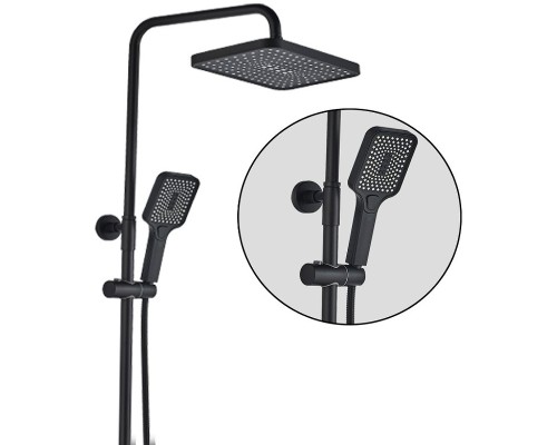 Душевая система ALMAes GaLaxy SDI-1801 с термостатом Черная матовая