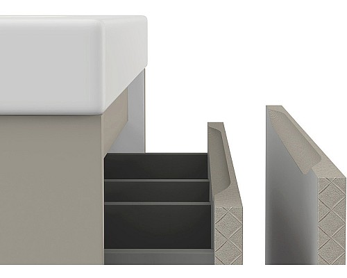 Тумба под раковину Cersanit Grande 60 64309 подвесная Бежевая