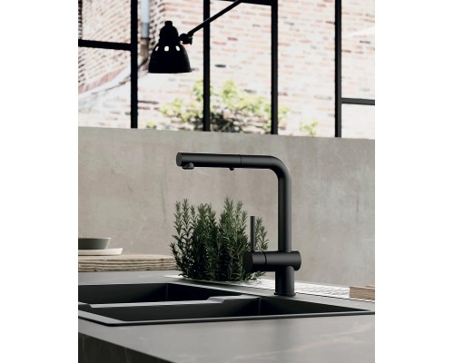 Смеситель для кухни Paffoni Light LIG285NO-MET Черный матовый