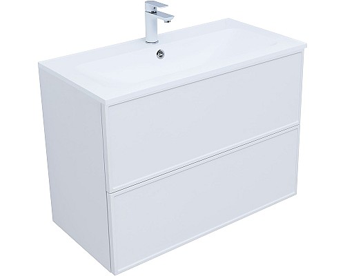 Тумба под раковину Aquanet Арт 90 313256 подвесная Белая матовая
