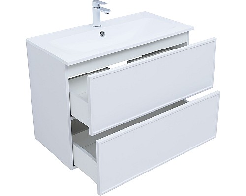 Тумба под раковину Aquanet Арт 90 313256 подвесная Белая матовая