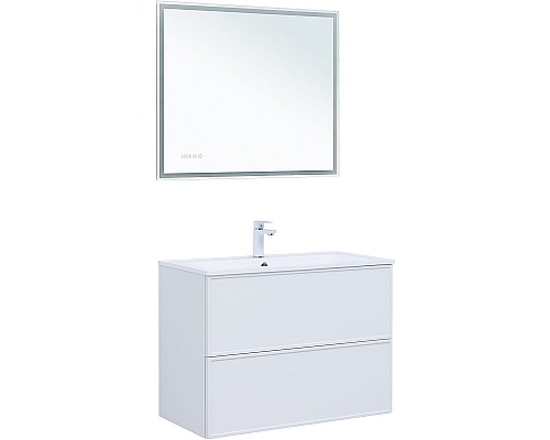 Тумба под раковину Aquanet Арт 90 313256 подвесная Белая матовая