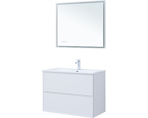 Тумба под раковину Aquanet Арт 90 313256 подвесная Белая матовая