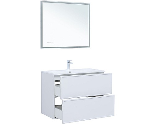 Тумба под раковину Aquanet Арт 90 313256 подвесная Белая матовая