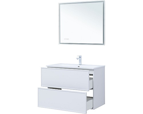 Тумба под раковину Aquanet Арт 90 313256 подвесная Белая матовая