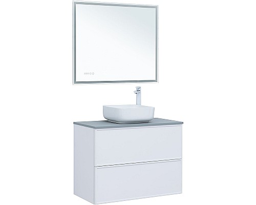 Тумба под раковину Aquanet Арт 90 313256 подвесная Белая матовая