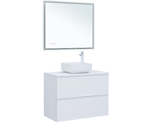Тумба под раковину Aquanet Арт 90 313256 подвесная Белая матовая