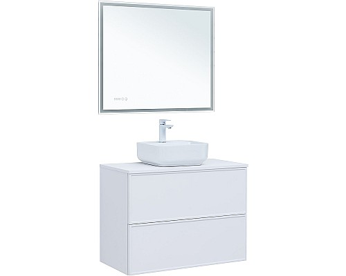 Тумба под раковину Aquanet Арт 90 313256 подвесная Белая матовая