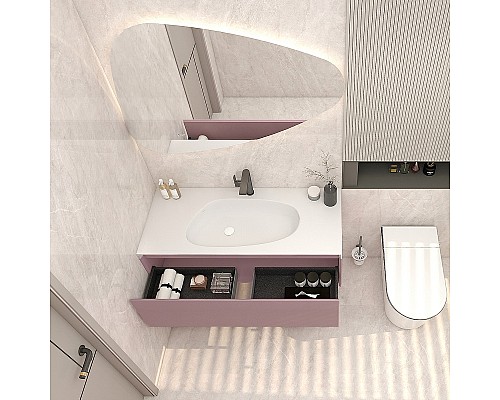 Тумба с раковиной Orans BC-4060-1200L 120 40601200L подвесная Лиловая матовая