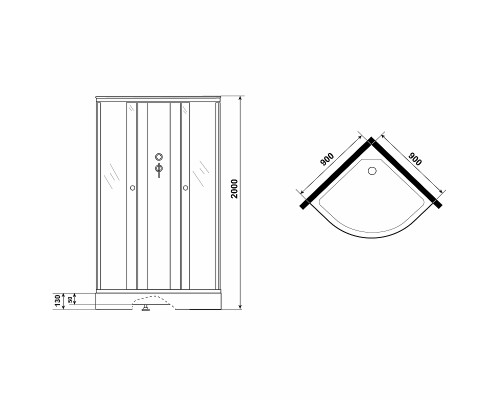 Душевая кабина Niagara Eco 90x90 без гидромассажа