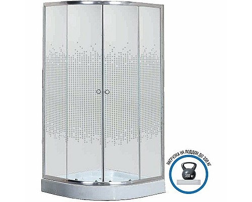 Душевой уголок Niagara Eco 90х90 NG-001-14 профиль Хром стекло прозрачное с рисунком