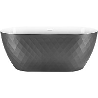 Акриловая ванна Black&White Swan SB320 Grey 170x78 320SBGR Серая матовая Белая глянцевая  без гидромассажа