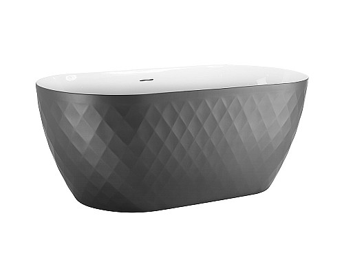 Акриловая ванна Black&White Swan SB320 Grey 170x78 320SBGR Серая матовая Белая глянцевая  без гидромассажа