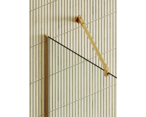 Душевая перегородка Maybah Glass MGD-720-3у 690x1950 в узком профиле Золото стекло прозрачное