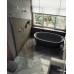 Душевая перегородка Maybah Glass 1090x1950 в широком профиле Хром матовый стекло бронзовое матовое
