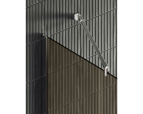 Душевая перегородка Maybah Glass 1090x1950 в широком профиле Хром матовый стекло бронзовое матовое