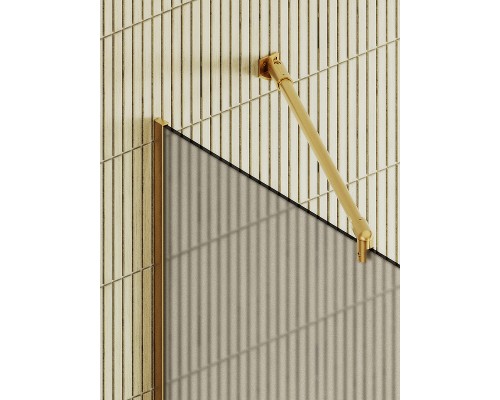Душевая перегородка Maybah Glass 1090x1950 в узком профиле Золото стекло бронзовое матовое