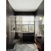 Душевая перегородка Maybah Glass 1090x1950 в узком профиле Хром матовый стекло бронзовое матовое