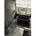 Душевая перегородка Maybah Glass 1090x1950 в узком профиле Хром матовый стекло бронзовое матовое
