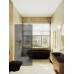 Душевая перегородка Maybah Glass 1090x1950 в узком профиле Золото стекло графитовое матовое