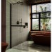 Душевая перегородка Maybah Glass 1090x1950 в широком профиле Черный стекло бронзовое