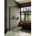 Душевая перегородка Maybah Glass 1090x1950 в широком профиле Черный стекло бронзовое