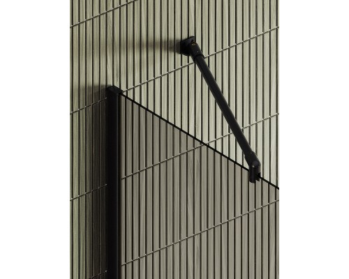 Душевая перегородка Maybah Glass 1090x1950 в широком профиле Черный стекло бронзовое