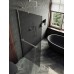 Душевая перегородка Maybah Glass 1090x1950 в широком профиле Хром матовый стекло графитовое матовое