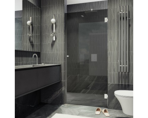 Душевая дверь Maybah Glass 705x1950 на петлях Хром глянцевый стекло графитовое