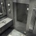 Душевая дверь Maybah Glass 705x1950 на петлях Хром глянцевый стекло графитовое