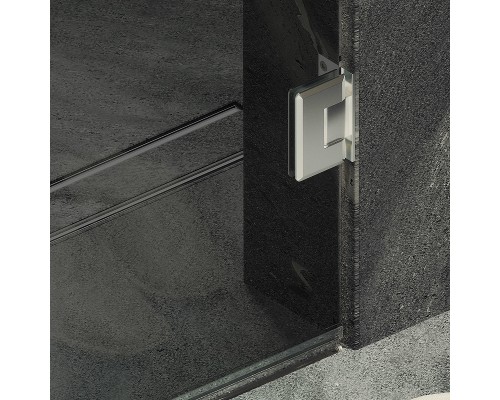 Душевая дверь Maybah Glass 705x1950 на петлях Хром глянцевый стекло графитовое
