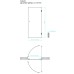 Душевая дверь Maybah Glass 705x1950 на петлях Хром глянцевый стекло графитовое